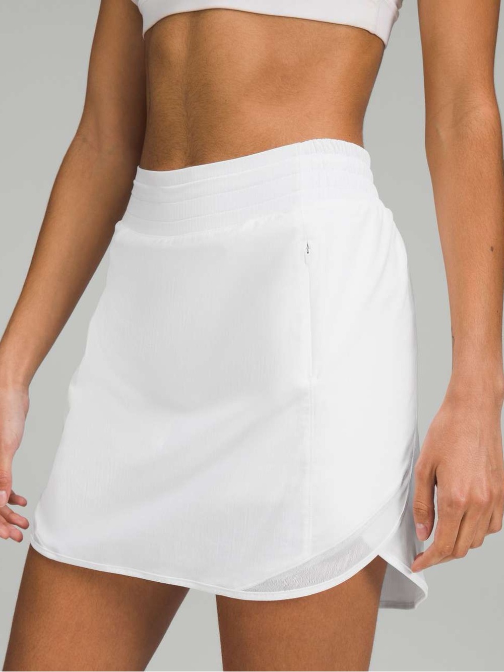 Lululemon White Hotty Hot Skirt with Built-In Shorts 13”